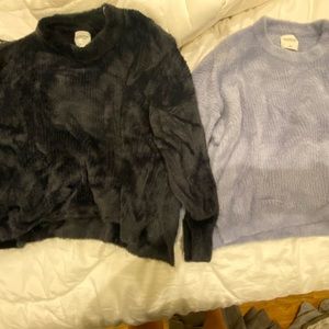 Abercrombie Soft AF collection sweaters in black and lilac